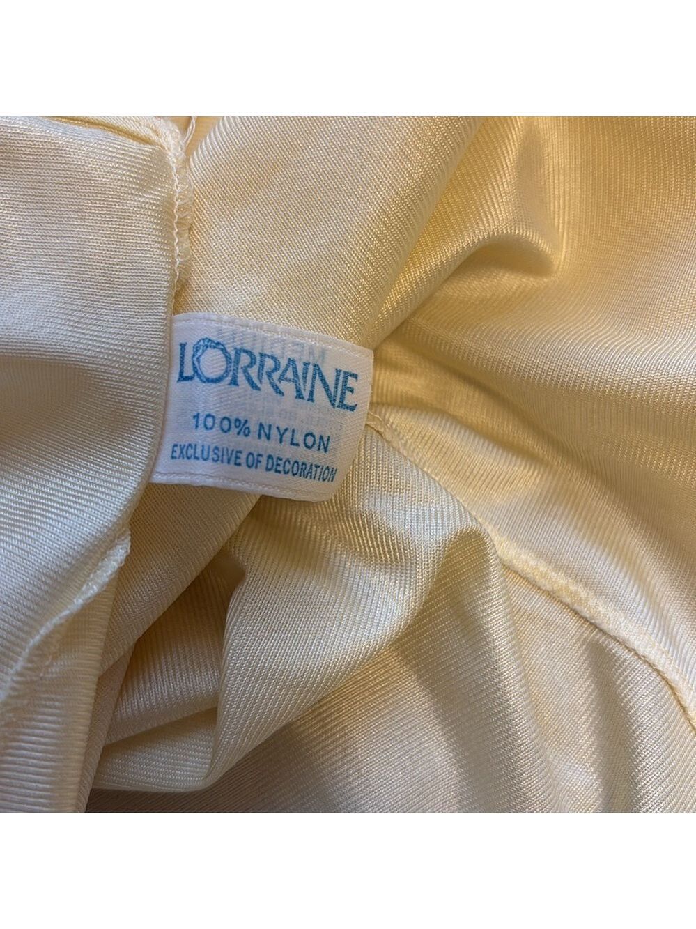 Vintage Lorraine Women's Nightgown Lace Pale Yellow Size M - Picture 5 of 6